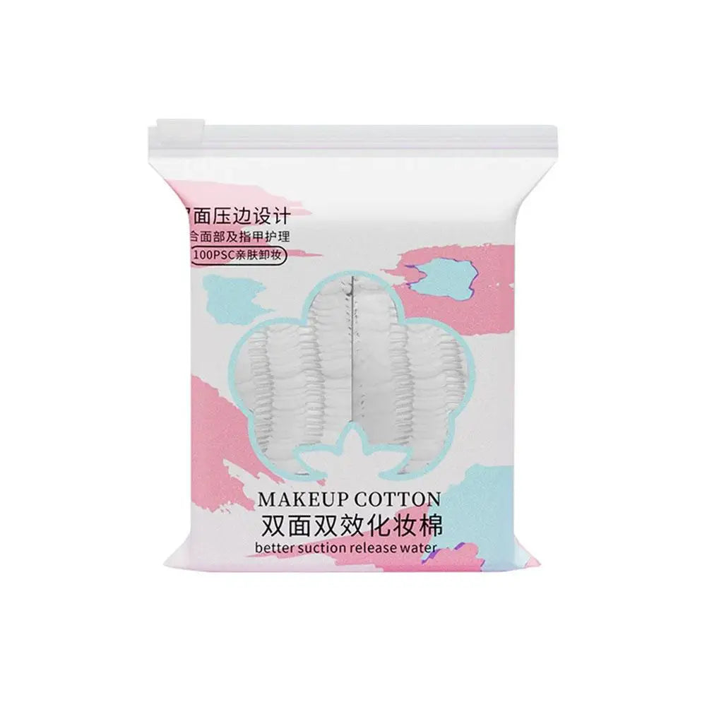 3-Layer Makeup Cotton Pads 50/100/222 Pack with Travel Bag