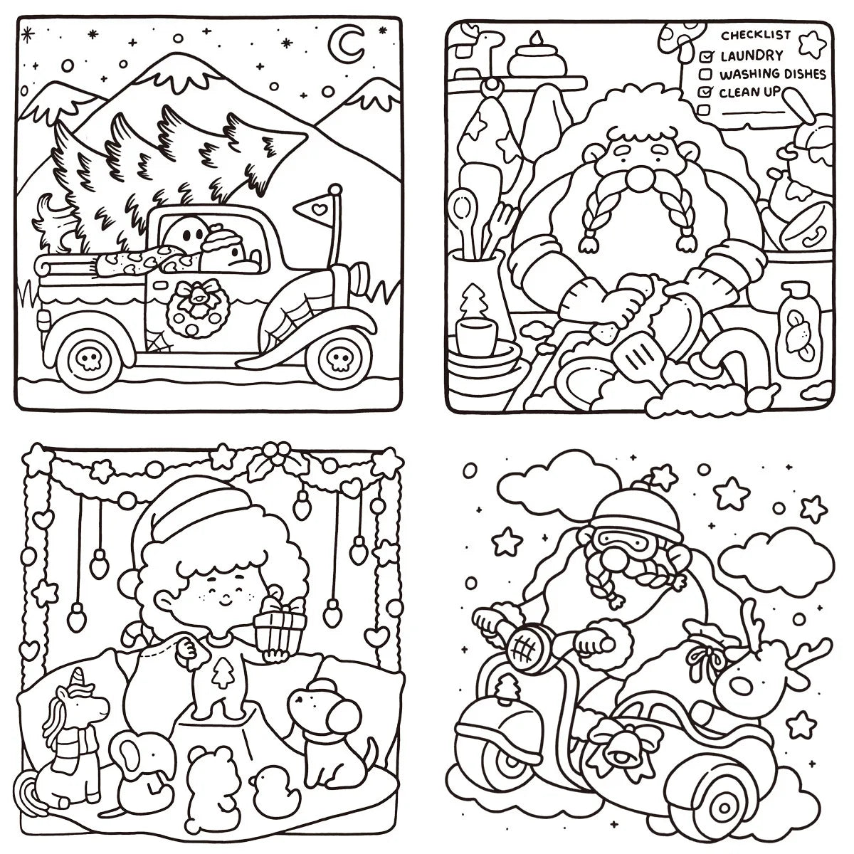 Adult Coloring Book Stress Relief Relaxation Art Therapy Cute Designs
