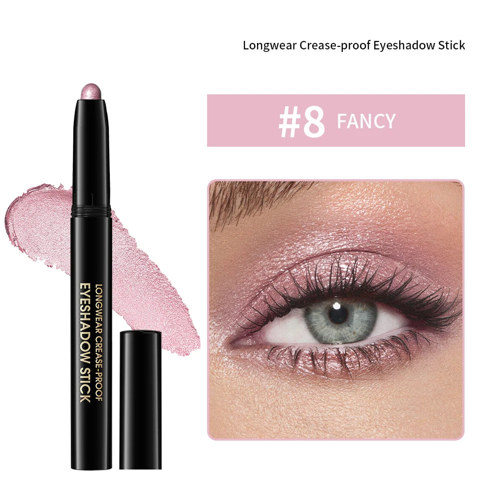 Eyeshadow Stick Highlighter Brightening Pen with Pearly Glitter & Matte Finish Shadow Eyeshadow Pencil Crayon Eyeliner Cosmetic Peaceful Pleasures Health and Wellness 8FANCY SHIMMER