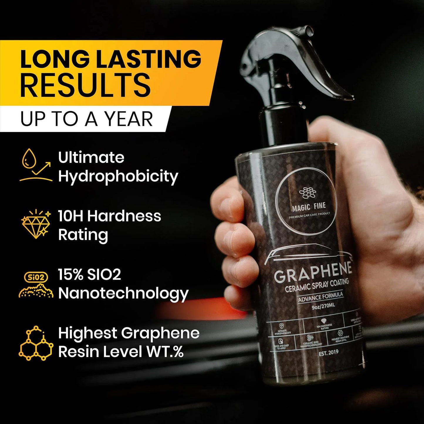 Graphene Ceramic Spray Coating Quick Easy for Cars Motorcycles Professional-Grade Sealant for Gloss Shine Waterless Wash Wax Peaceful Pleasures Health and Wellness