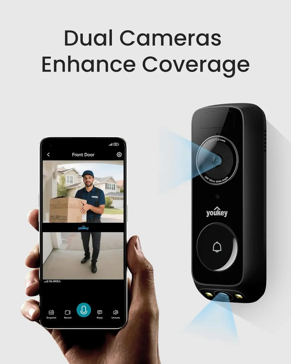 2K Wired Doorbell Camera with Chime, No Monthly Fee, Head-to-Toe Video, Package Detection, WiFi-6, 8GB Storage Peaceful Pleasures Health and Wellness