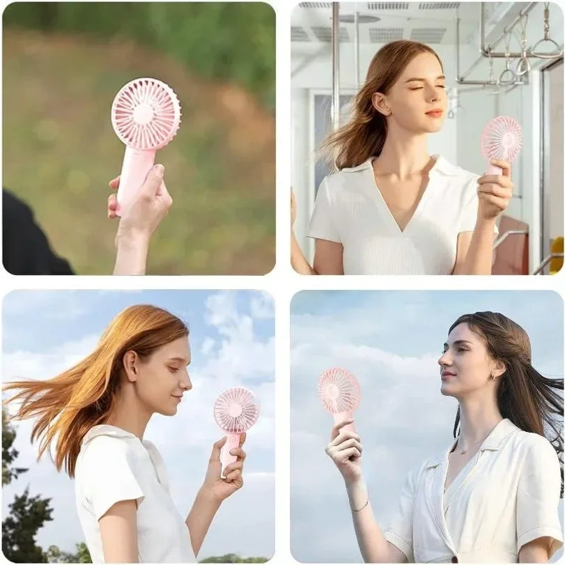 Rechargeable Handheld Mini Fan 3-Speed USB Fan + Phone Holder