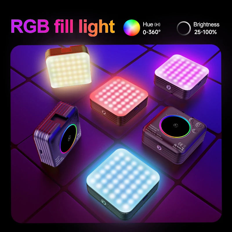 Mobile Phone Fill Light Travel Portable Camera Pocket Light Full-color RGB Beauty Atmosphere Lamp Selfie Led Light Ring Makeup Peaceful Pleasures Health and Wellness