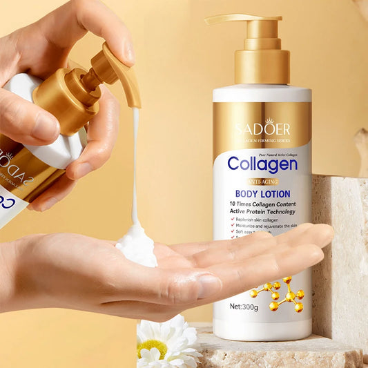 Collagen Body Lotion for Firming & Hydration - Intense Moisturizer Anti-Aging Skin for Dry, Sagging Skin, Nourishment 300g/pc Peaceful Pleasures Health and Wellness