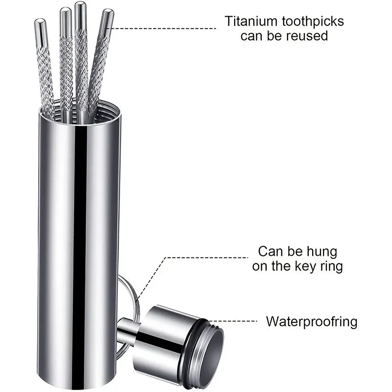 Stainless Steel Toothpick Set Reusable Toothpicks Tooth Flossing Tartar Removal Tool Portable Teeth Cleaner for Tooth Oral Clean Peaceful Pleasures Health and Wellness