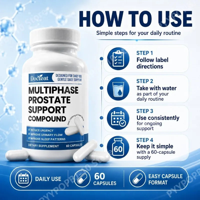 Docteat Men's Daily Wellness Capsules – D3, Zinc, Selenium 60ct