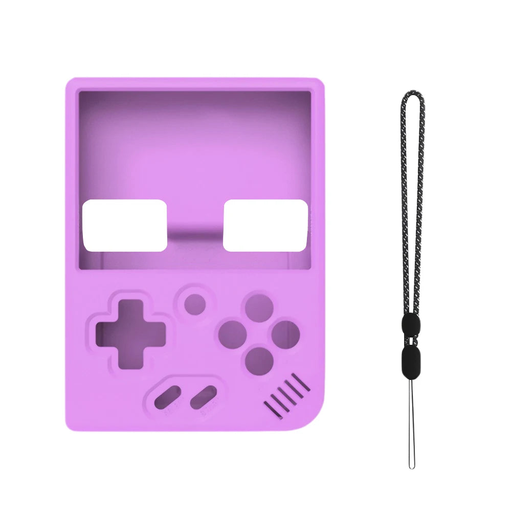 Silicone Shockproof Cover with Lanyard for MIYOO MINI Plus Peaceful Pleasures Health and Wellness Purple United States