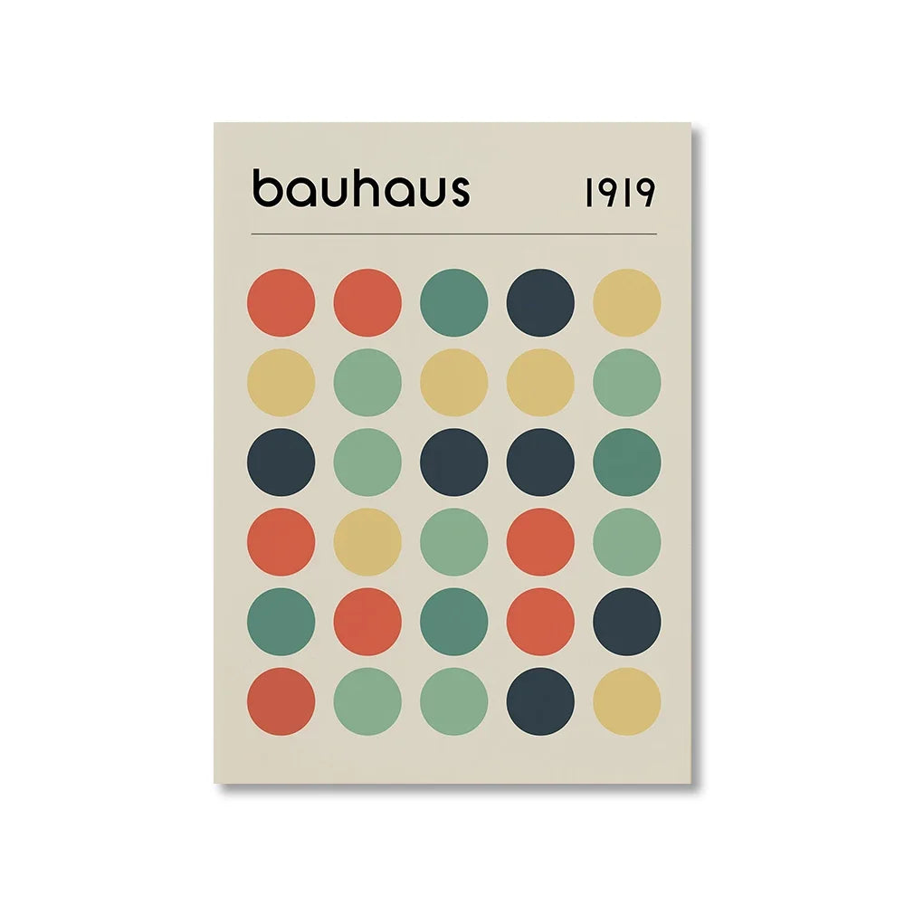 Modern Abstraction Wall Art Poster Prints Bauhaus Geometric Buildings Canvas Painting Picture for Bathroom Room Home Decor Peaceful Pleasures Health and Wellness 18 50x70cm