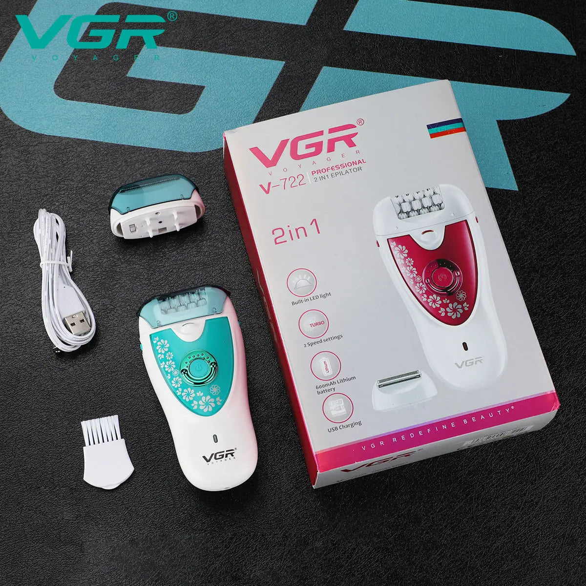 VGR 722 Multi-Function Women Shaver Electric Epilator Hair Removal Body Washing Universal Voltage Peaceful Pleasures Health and Wellness