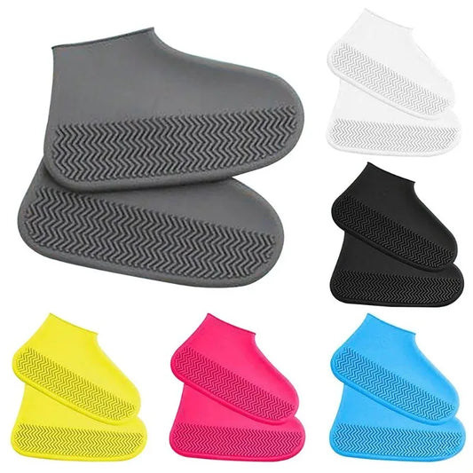 2PCS Unisex Waterproof Non-Slip Silicone Rain Boot Covers High Elastic Reusable Outdoor Shoes for Rainy Day Peaceful Pleasures Health and Wellness