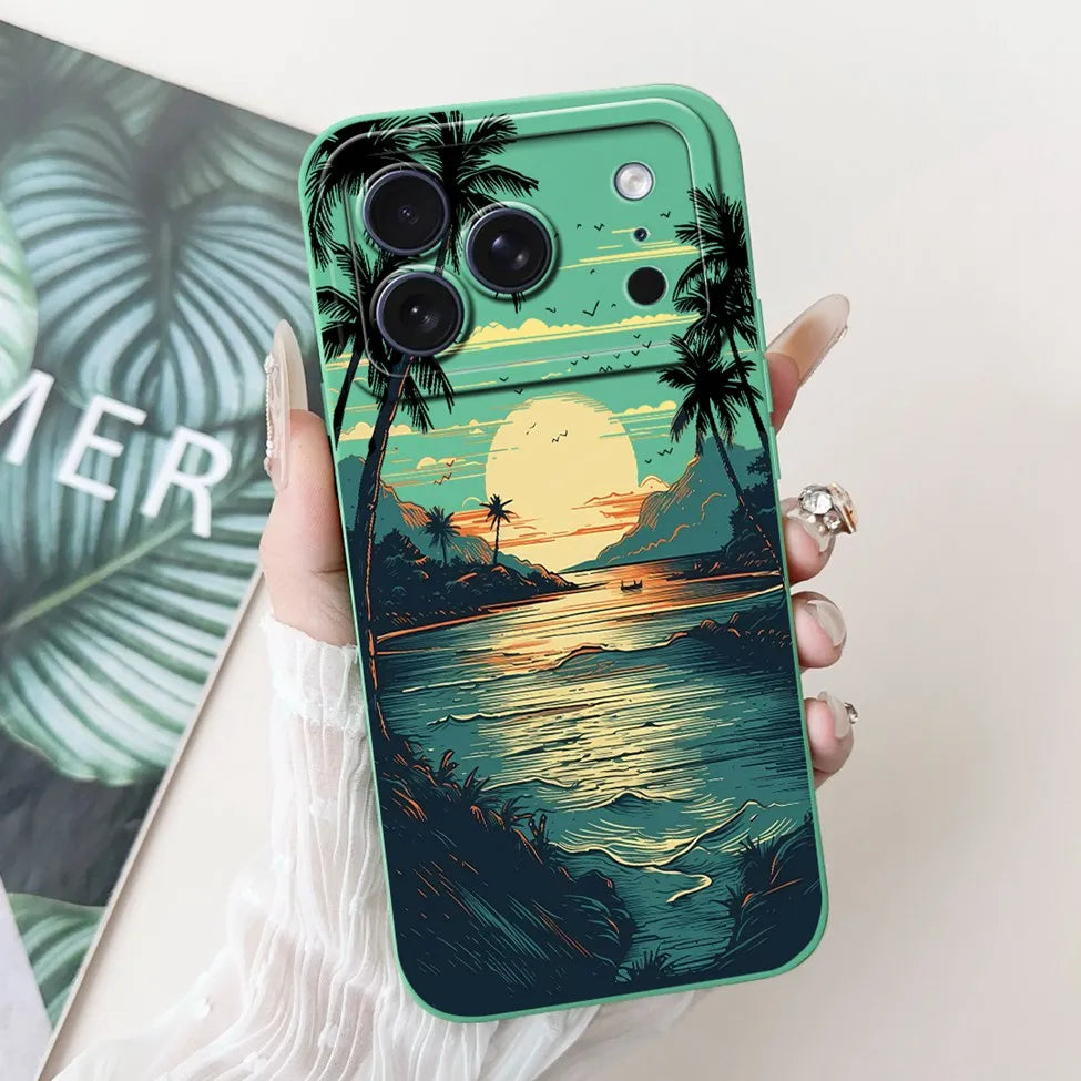 iPhone 17 Pro Silicone Case | Cute Kawaii Floral Painted Cover