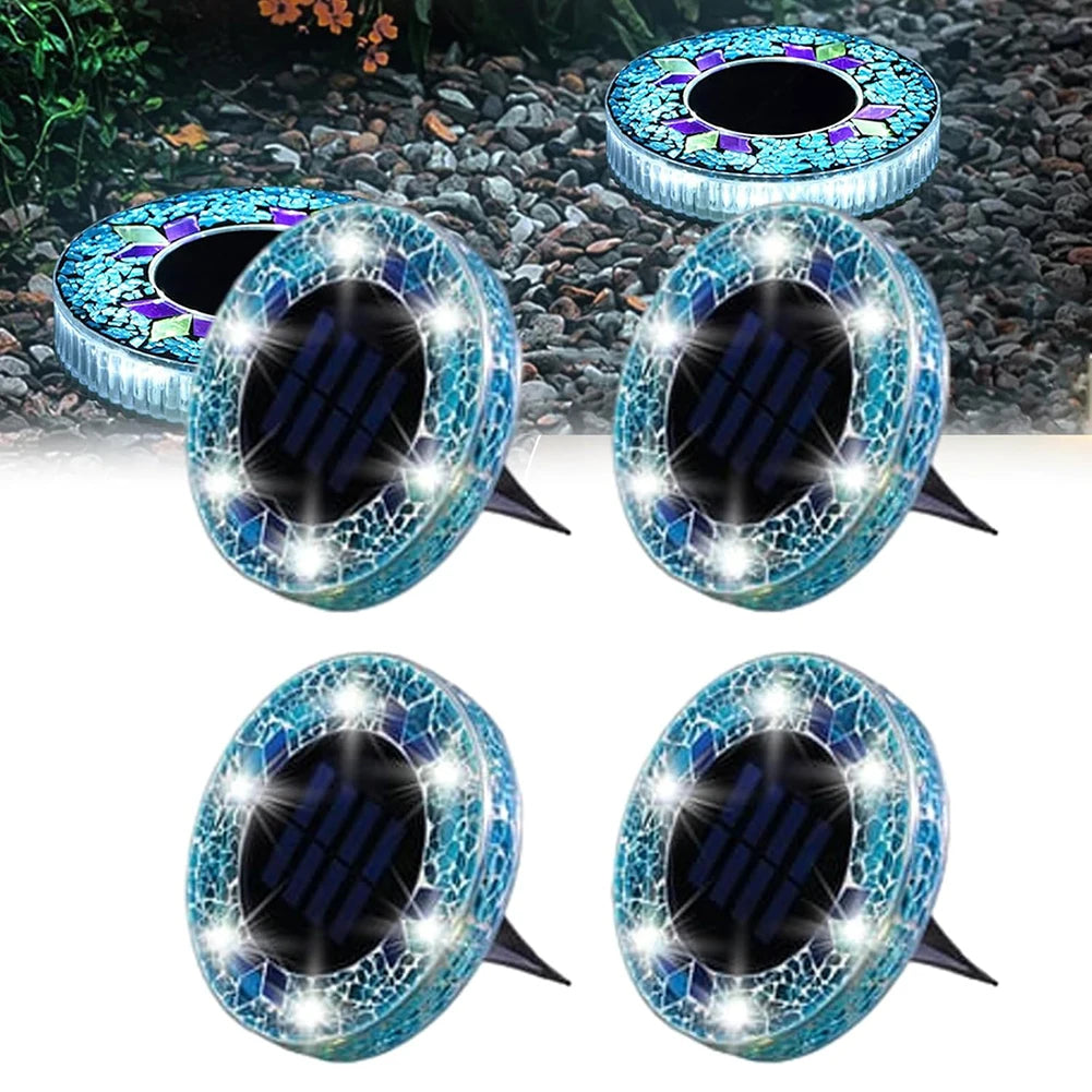 Outdoor In-Ground Lights For Garden,Decorative Stake Light For Lawn,LED Waterproof Auto On/Off Solar In-Ground Lights For Yard Peaceful Pleasures Health and Wellness Blue 4pcs