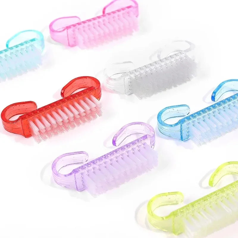 10-Piece Nail Cleaning Brush Set | Mixed Color Manicure Tools Nail Cleaning Brush Peaceful Pleasures Health and Wellness