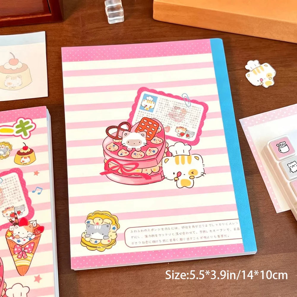Cute Cat Notebook Thick Cartoon Pages Aesthetics Student Diary Hand