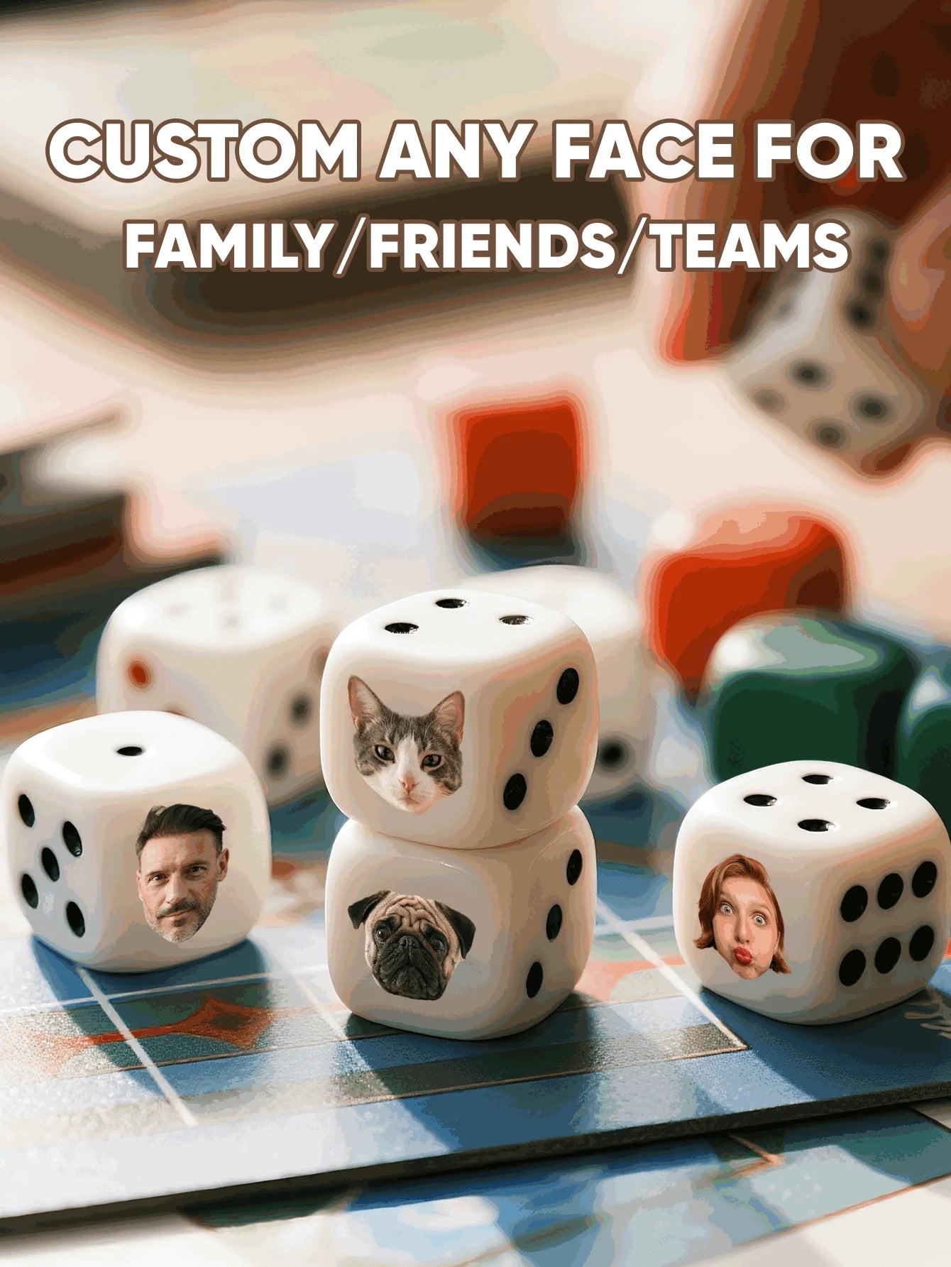 Custom Face Dice Personalized Face Dice Funny Game Dice Party Gift Wedding Favor Couple Family Friends Peaceful Pleasures Health and Wellness