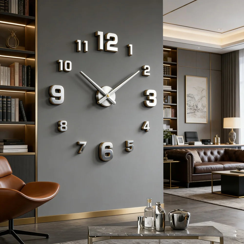 Large 3D Wall Clock Luminous Classic Wall Clocks DIY Digital Clock Wall Watches Stickers Silent Clock for Home Living Room Table Peaceful Pleasures Health and Wellness
