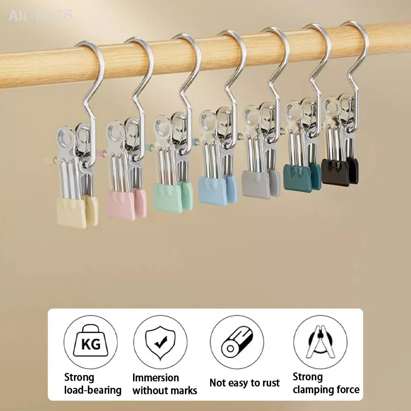 Stainless Steel Clip Hangers for Socks & Underwear – 10pcs