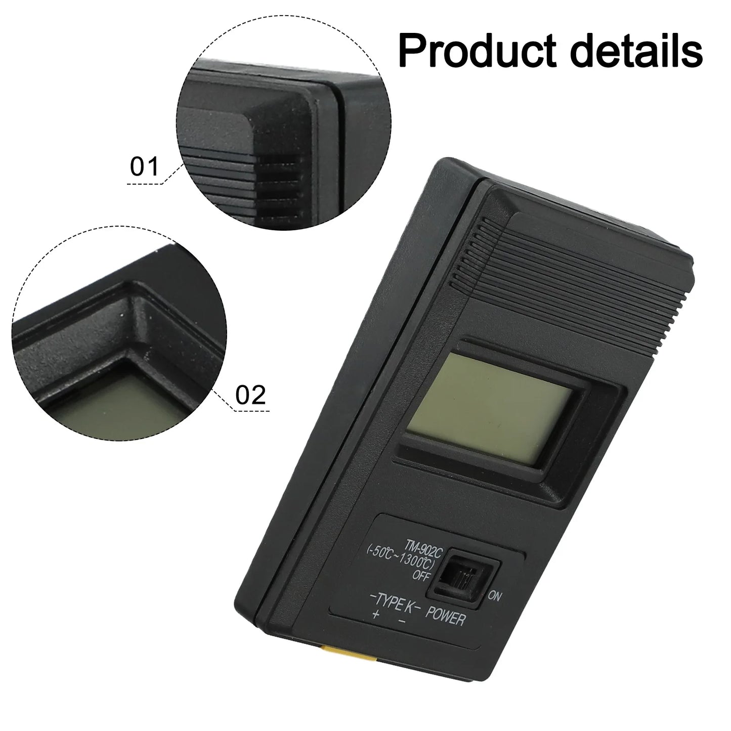 Digital LCD Thermometer 902C K-type Thermocouple Input Industrial
