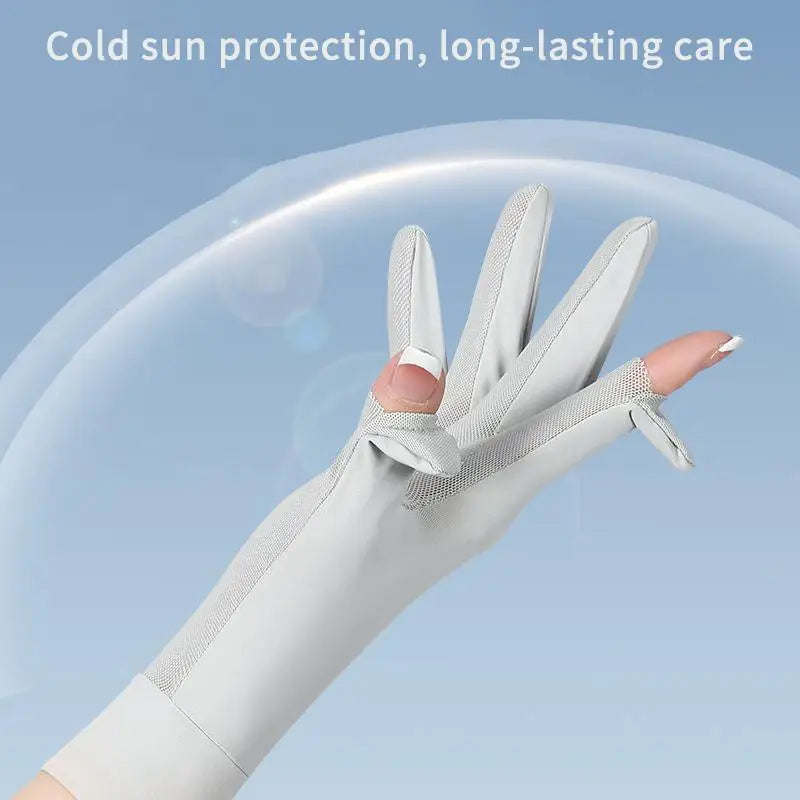 Women's Ice Silk UV Sun Protection Gloves | Lightweight Summer