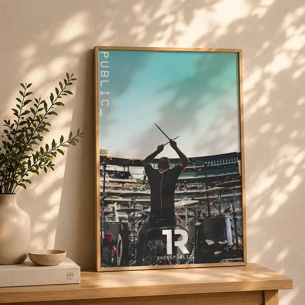 OneRepublic Band Poster – HD Self-Adhesive Waterproof Wall Art Music Band Poster Peaceful Pleasures Health and Wellness White12 21X30cmNoframe