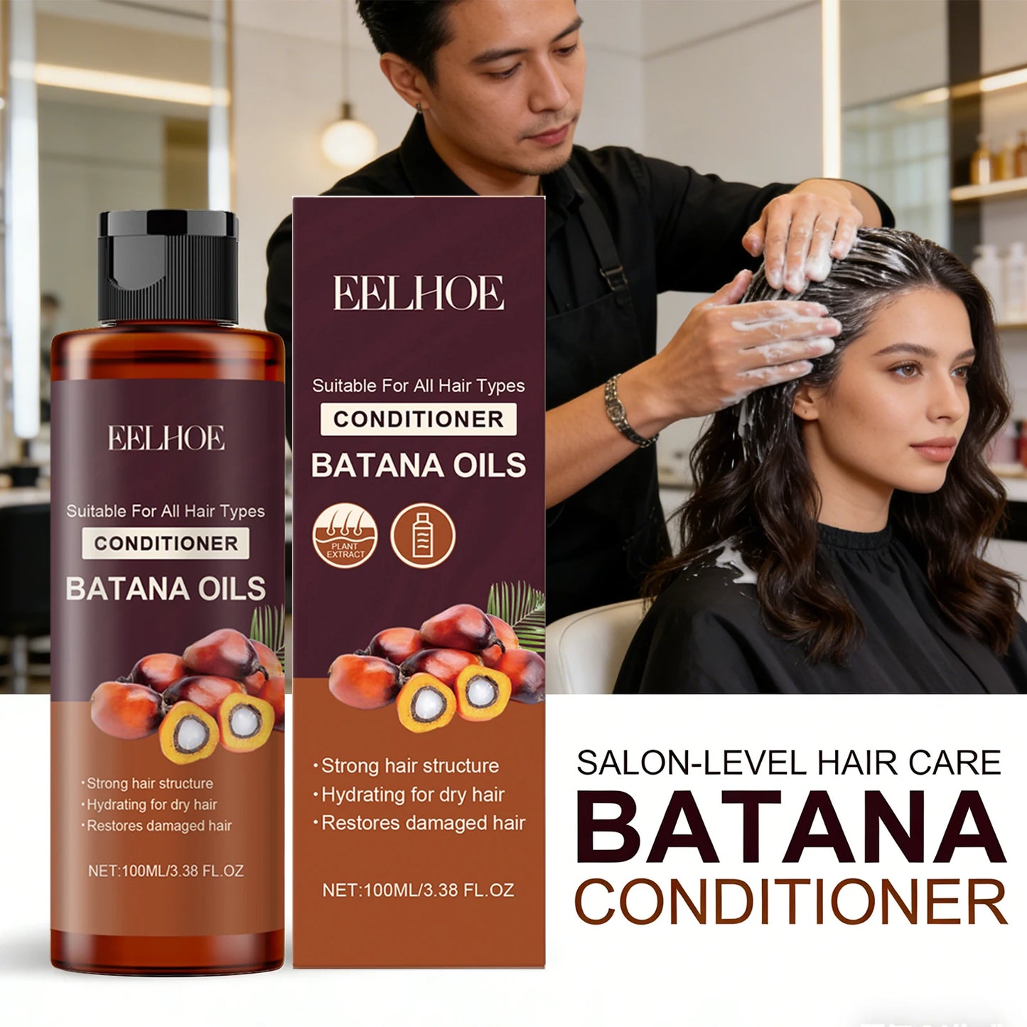 Eelhoe Batana Oil Hair Conditioner for Dry & Frizzy Hair 100ml Hair Conditioner Peaceful Pleasures Health and Wellness