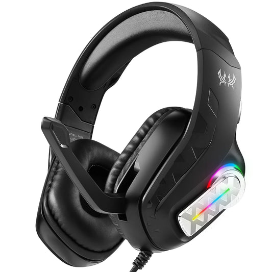 G4100 Wired Gaming Headset with RGB Light & In-line Control, Noise Cancelling Mic Over-Ear Headphones for PC Laptop Smartphones Peaceful Pleasures Health and Wellness Black