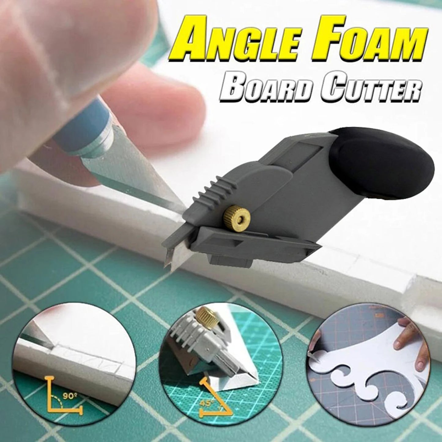 Angle Foam Board Cutter Cutter with Switchable Gates on the Sides for Cutting Beveled Edges at Angles of 45 or 90 Degrees Peaceful Pleasures Health and Wellness Default
