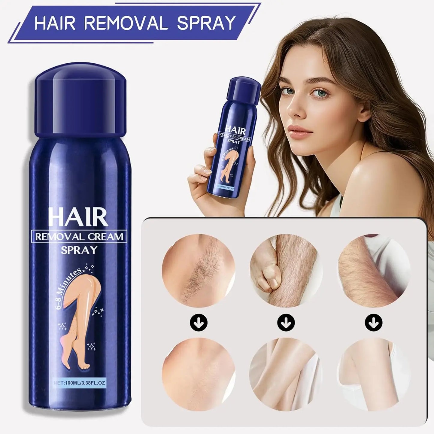 Eelhoe Hair Removal Spray – Aloe Vera, Fast-Acting, 100ml