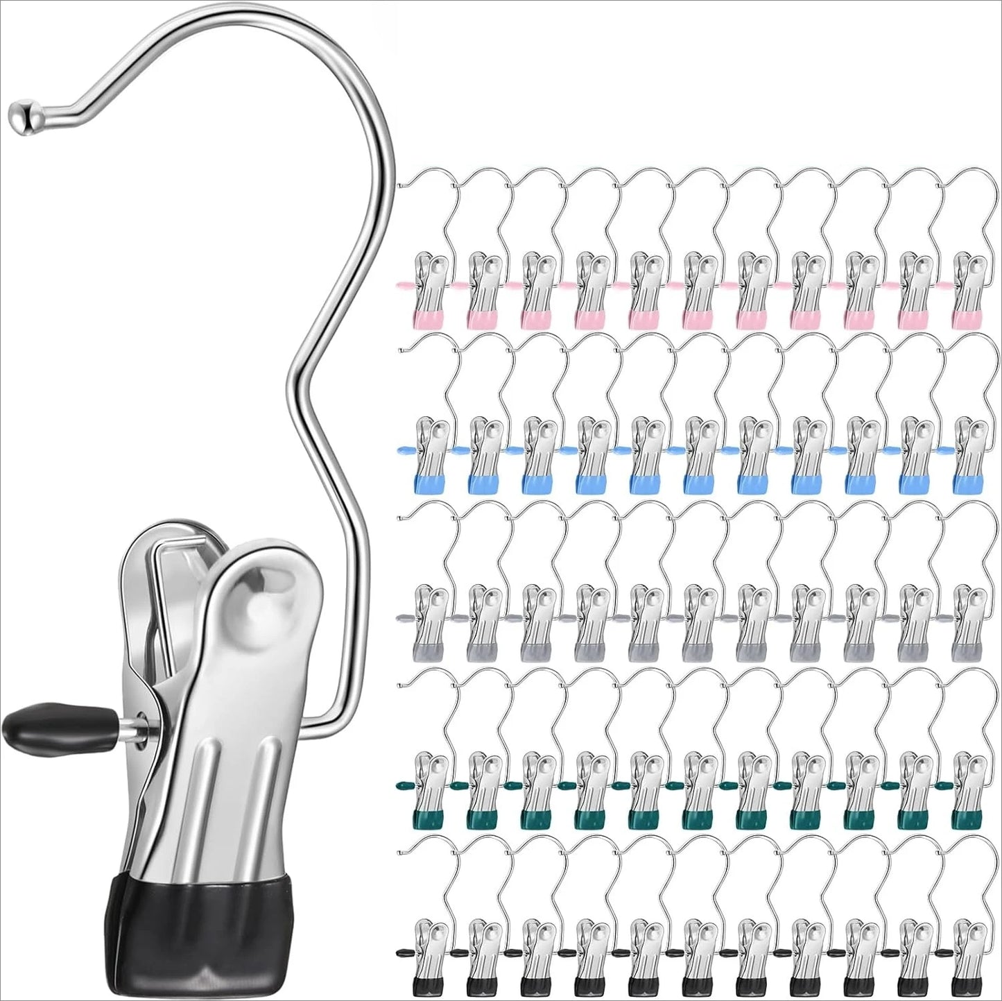 Multicolor Boot Hangers & Clips - Stainless Steel Laundry Hooks for Pants, Towels, Socks in Closet & Travel Peaceful Pleasures Health and Wellness