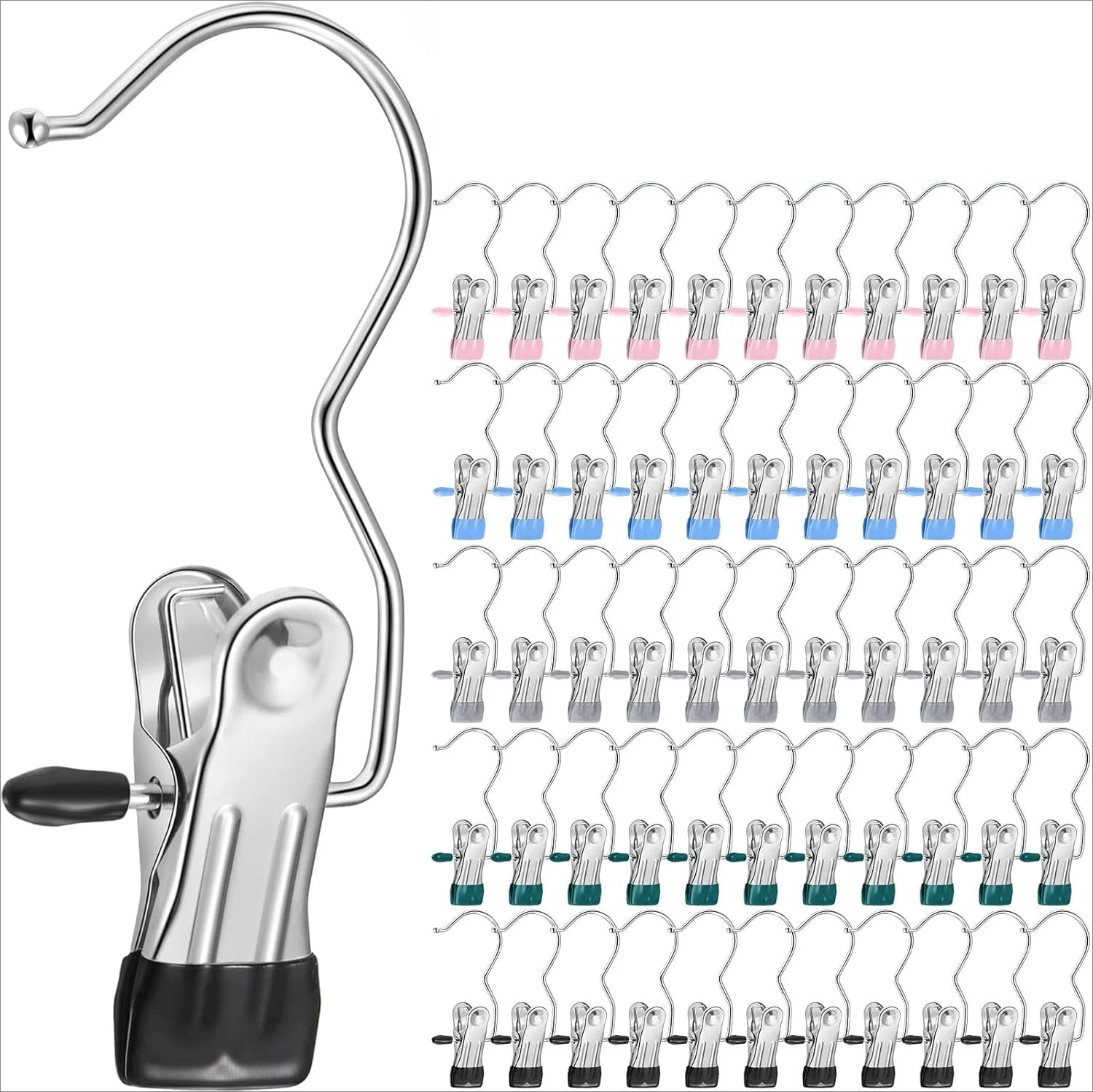 Multicolor Boot Hangers & Clips - Stainless Steel Laundry Hooks for Pants, Towels, Socks in Closet & Travel Peaceful Pleasures Health and Wellness