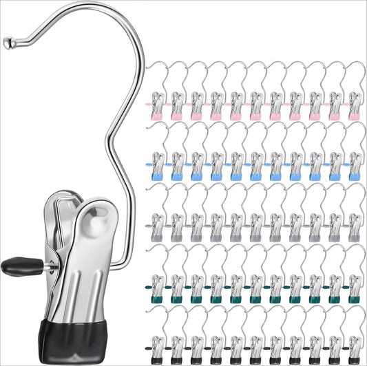 Multicolor Boot Hangers & Clips - Stainless Steel Laundry Hooks for Pants, Towels, Socks in Closet & Travel Peaceful Pleasures Health and Wellness