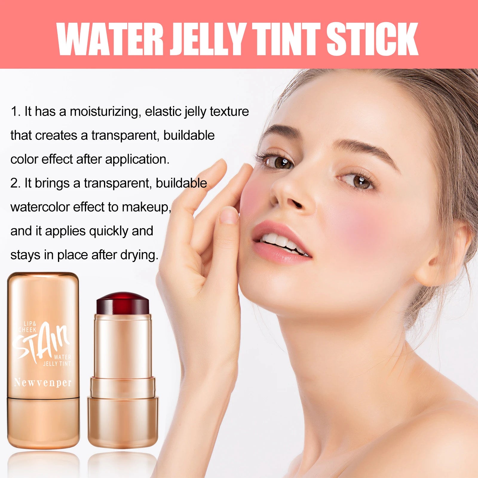 Waterproof Water Jelly Tint Blush Stick for Face & Lip Peaceful Pleasures Health and Wellness