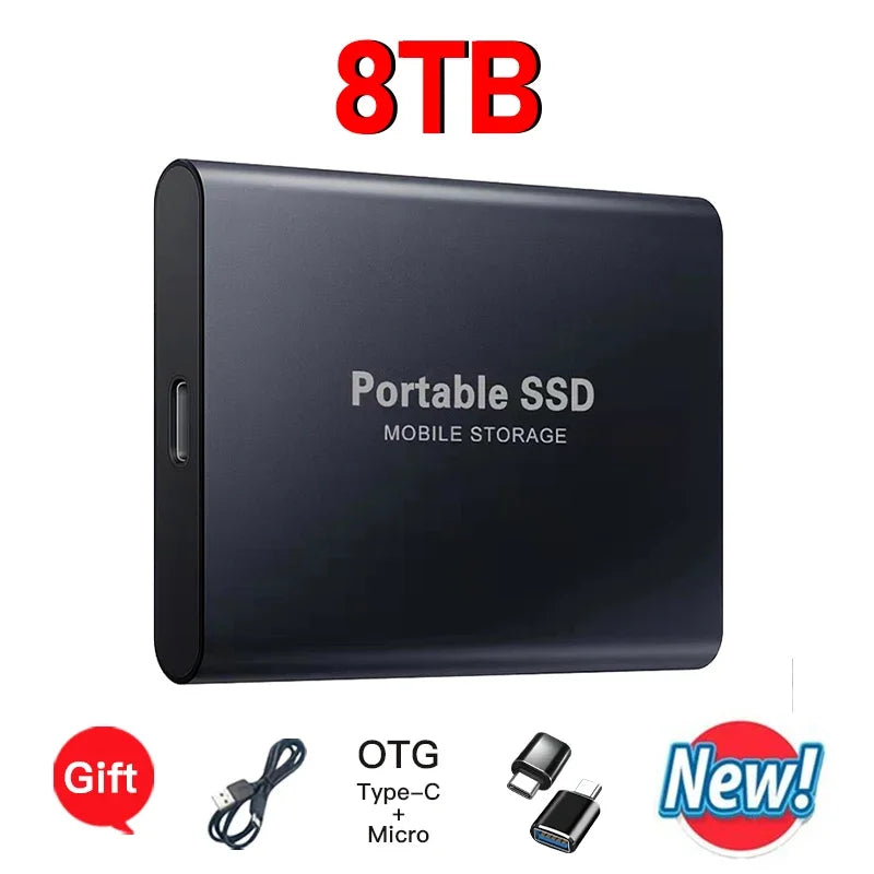 EOENKK Portable External SSD 4TB/8TB – USB 3.1 Type-C Drive