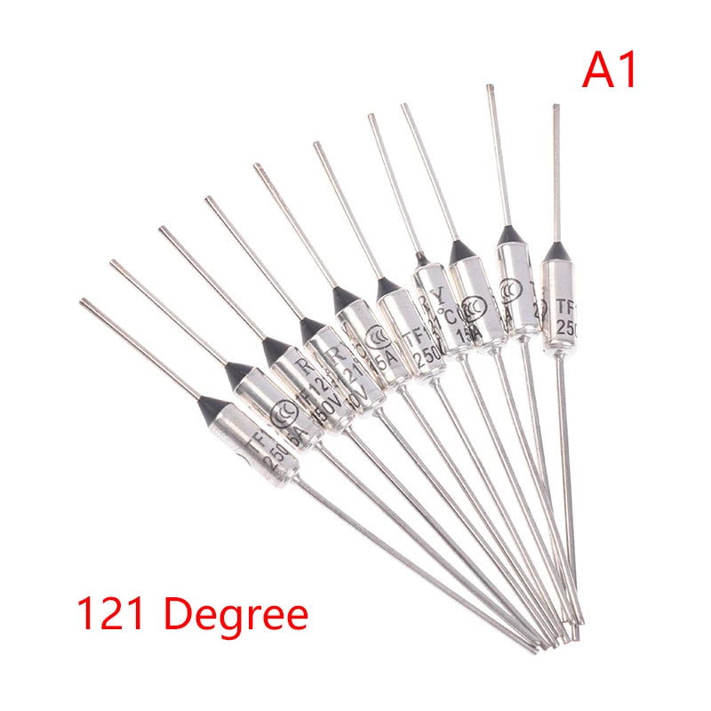 10Pcs TF Thermal Fuse RY 15A 250VTemperature 121C 125C 128C 130C 135C 140C 145C 150C 155C 160C 165C 167C 175C 180C 185C 192C Peaceful Pleasures Health and Wellness 121 Degree
