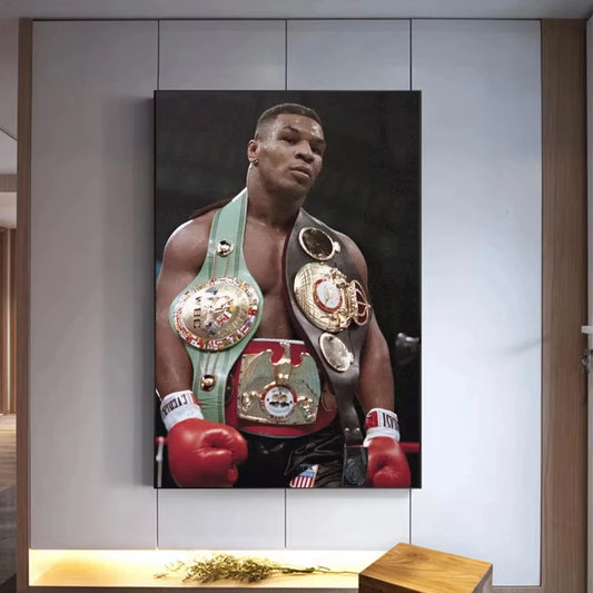 Vintage Mike Tyson Boxing Canvas Wall Art | Gym Decor Print Canvas Wall Art Peaceful Pleasures Health and Wellness