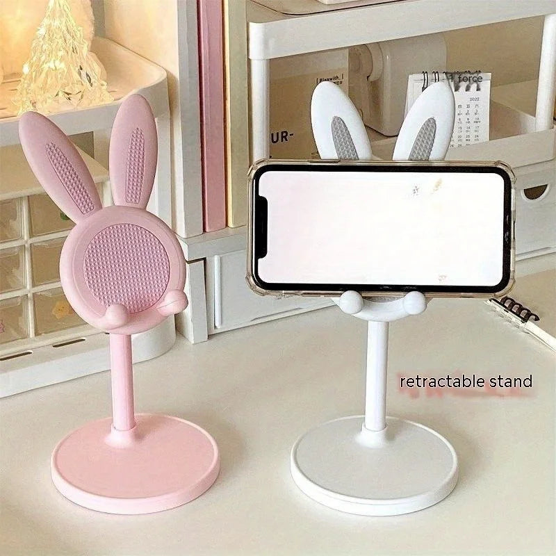 Cute Rabbit Phone Stand – Adjustable Desktop Holder for Phones