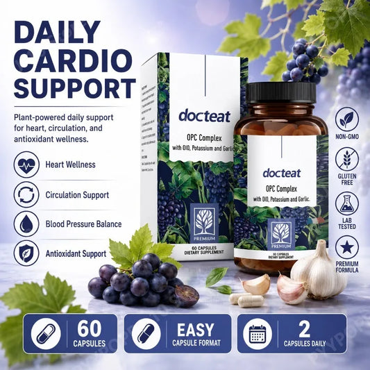 Docteat OPC Complex – Grape Seed Extract, Garlic & Potassium 60ct Antioxidant Supplement Peaceful Pleasures Health and Wellness