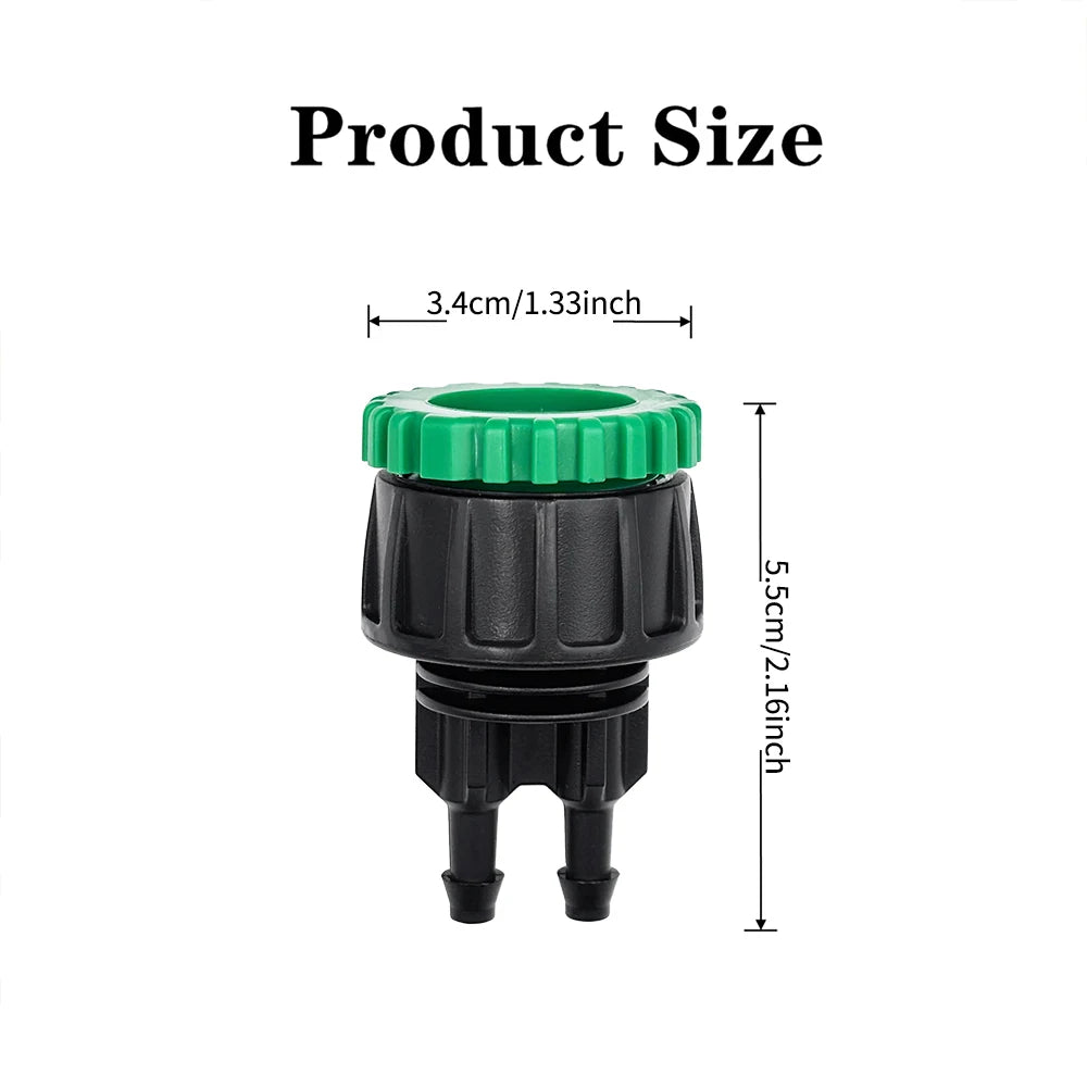 Garden hose 1/4" to 1/2" 3/4" Female Y connector irrigation 4/7 adapter Peaceful Pleasures Health and Wellness one size