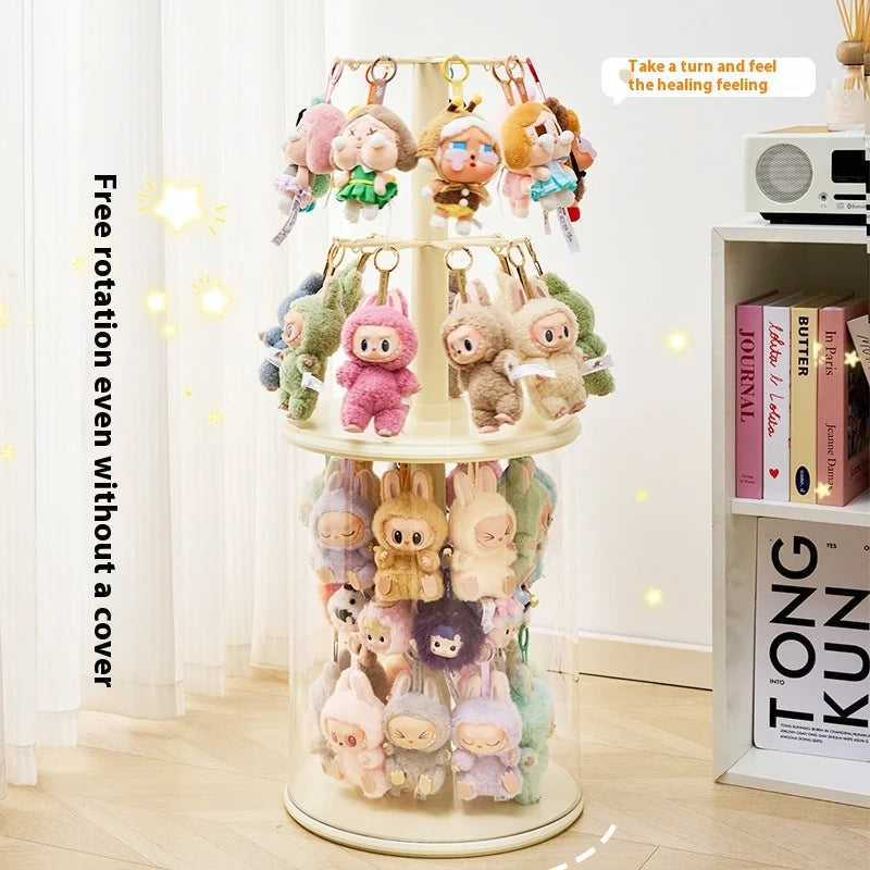 360° Rotating Transparent Display Case - Perfect for Large Plush Dolls & Blind Box Collectibles (Hanging/Wall-Mounted) Peaceful Pleasures Health and Wellness