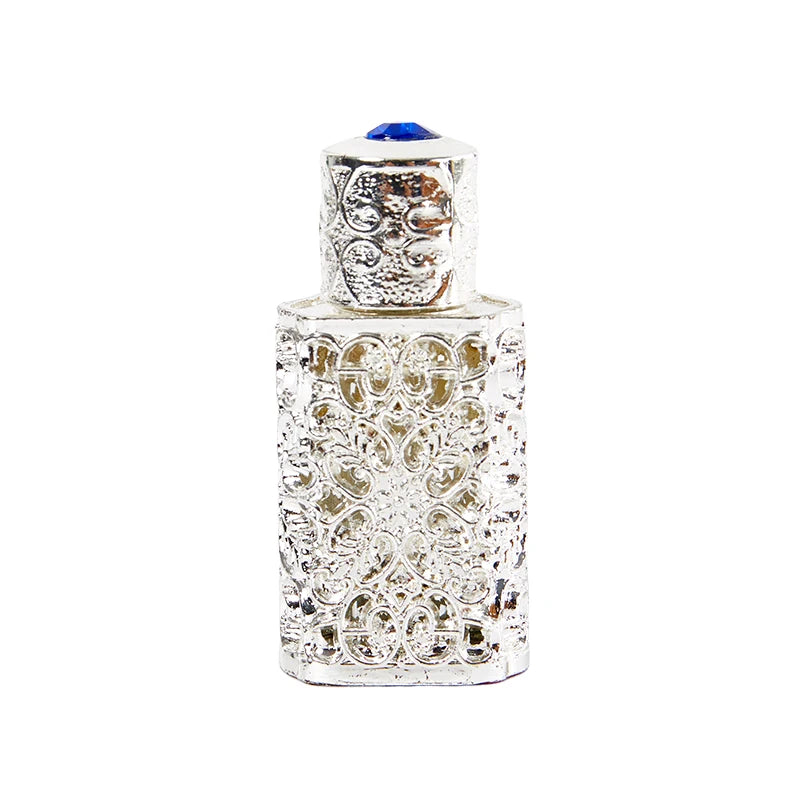 Luxury 3ml Mini Antiqued Perfume Refillable Bottle Arab Style Essential Oils Atomizer Perfume Spray Bottle Peaceful Pleasures Health and Wellness Silver