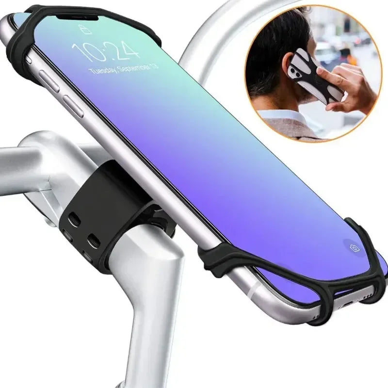 360° Rotatable Silicone Bike & Motorcycle Phone Mount Holder