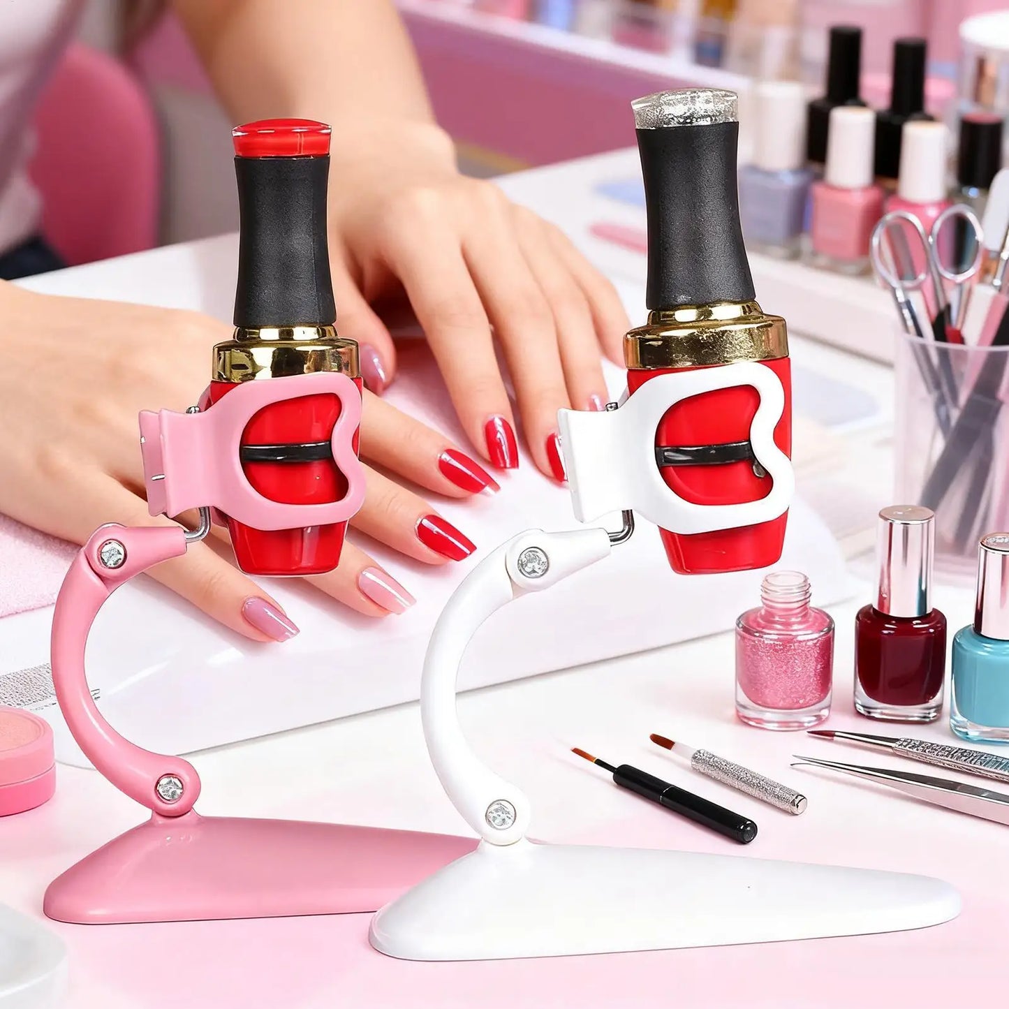 Adjustable Nail Polish Bottle Holder & Display Clip Organizer