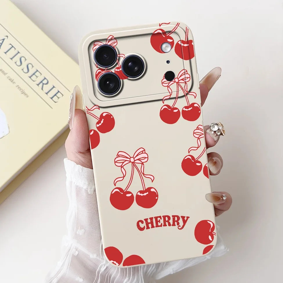 iPhone 17 Pro Silicone Case | Cute Kawaii Floral Painted Cover