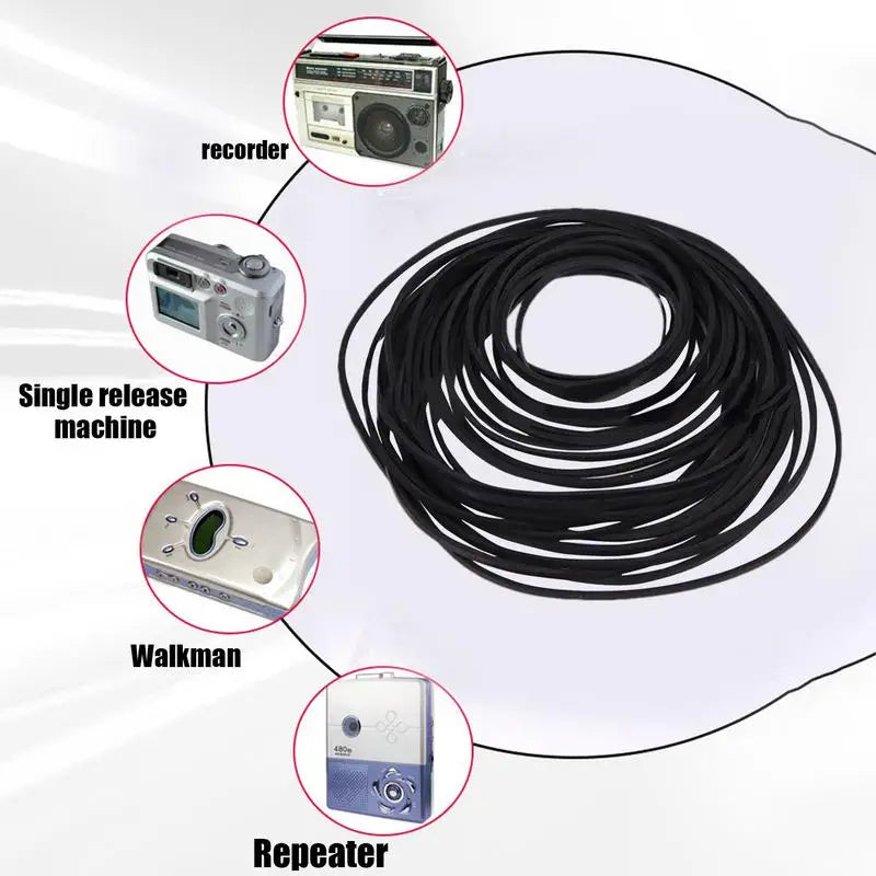30PCS Universal Mix Cassette Tape Machine Belt Assorted Common Square Flat Mixed Rubber Belt For Recorders Walkman DVDDrive Peaceful Pleasures Health and Wellness
