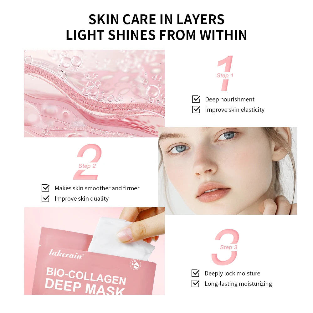 Bio-Collagen Overnight Hydrogel Deep Mask Hydrating Plumping Shrink Pores Improve Elasticity Korean Facial Skin Care Mask Women Peaceful Pleasures Health and Wellness