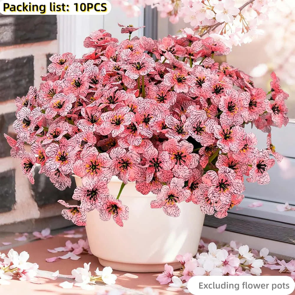 UV Resistant Silk Artificial Flowers 9/10 PCS – Faux Blooms