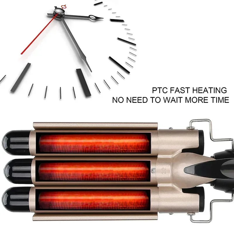Professional Hair Curling Iron Ceramic Triple Barrel Hair Curler Irons Hair Wave Waver Styling Tools Hair Styling Appliances Peaceful Pleasures Health and Wellness