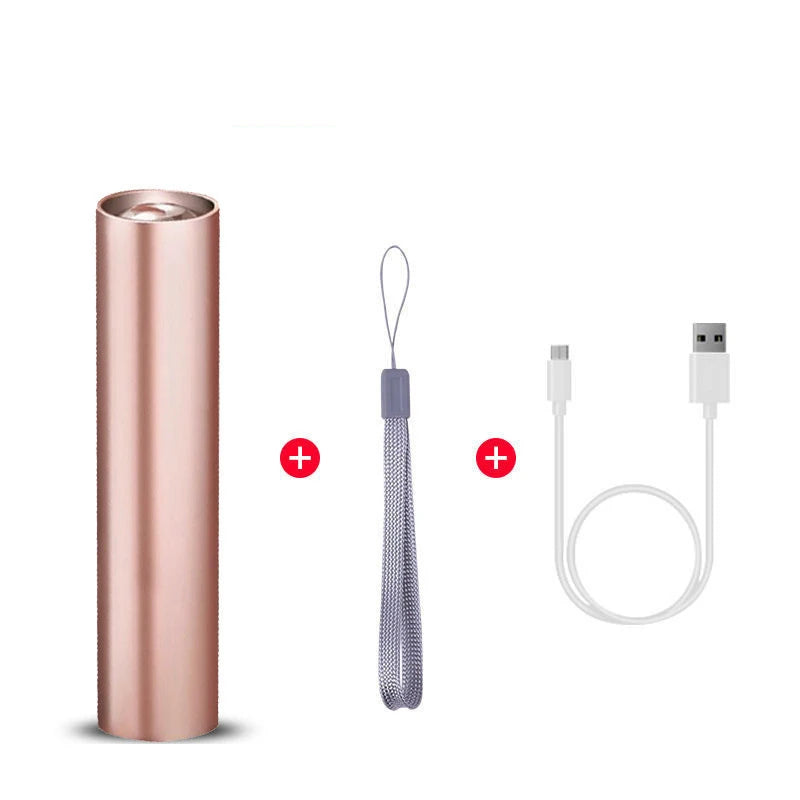 Outdoor Mini High-intensity Flashlight Home Rechargeable Multi-purpose Long-range Ultra-bright Convenient To Carry Peaceful Pleasures Health and Wellness Model 775-pink