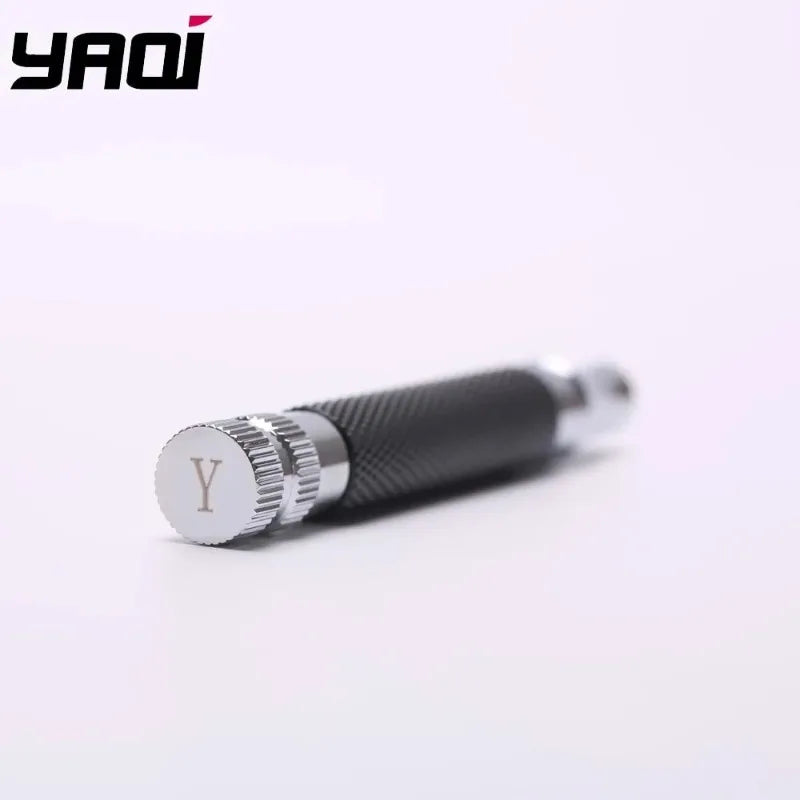 2026 Yaqi Men's Black Chrome Brass Safety Razor Handle 91mm Length Classic Wet Shaving Accessory Peaceful Pleasures Health and Wellness