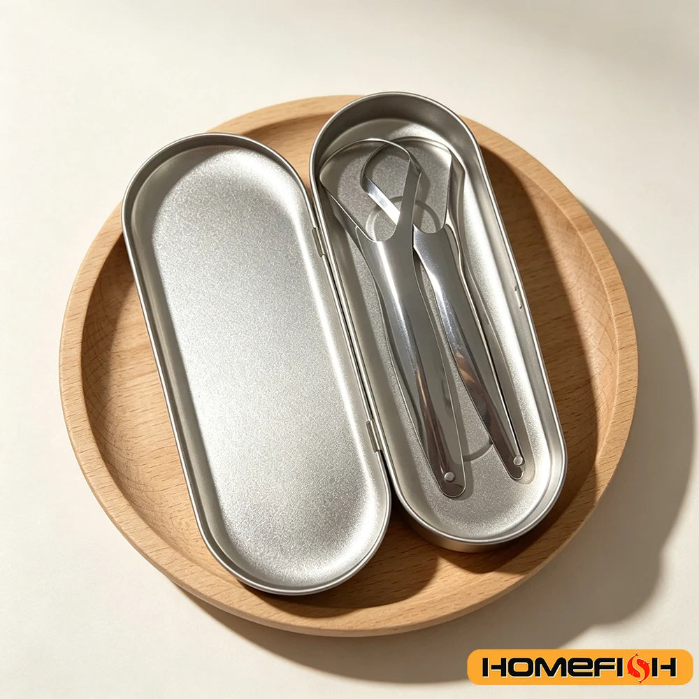 2pcs Stainless Steel Tongue Cleaners Gum Tongue Scraper for Adults Boys and Girls Tongue Care Tools Metal Tongue Scrapers family Peaceful Pleasures Health and Wellness